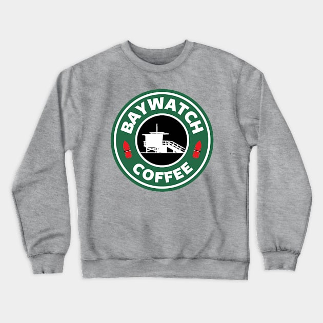 Baywatch Coffee Starbucks Logo Crewneck Sweatshirt by Rebus28